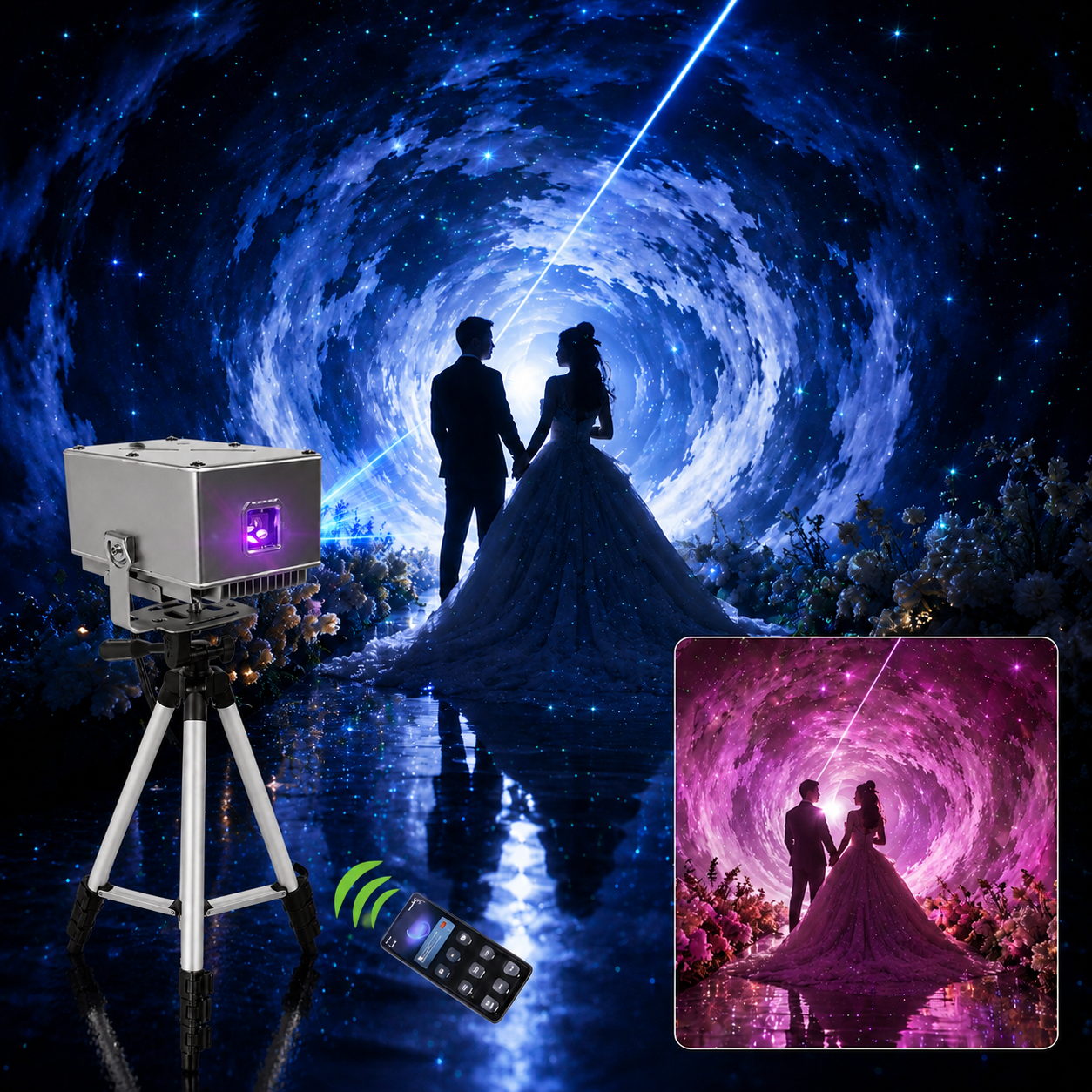 Rechargeable APP-Controlled Laser Projector with Flight Case-A9