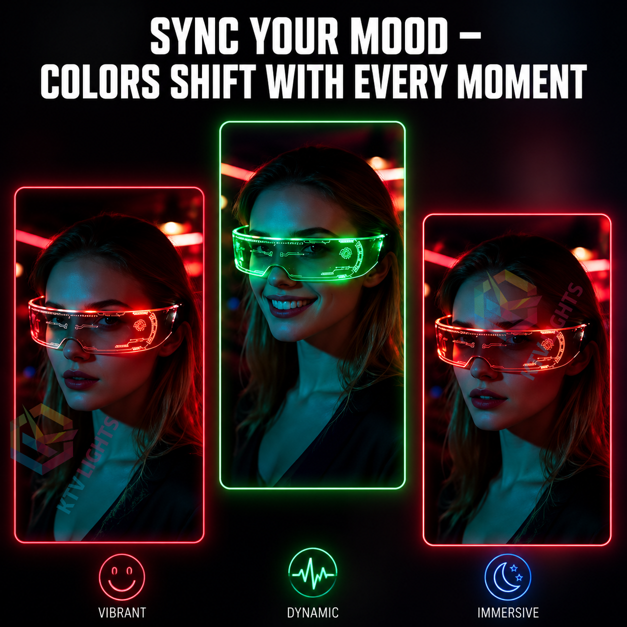 KTVLIGHTS LED Luminous Glasses for Rave Parties & Festivals-M3
