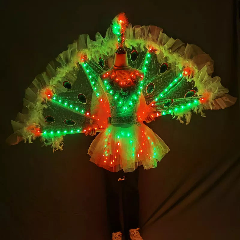 Full Color LED Peacock Wings for Women Nightclub Catwalk Model