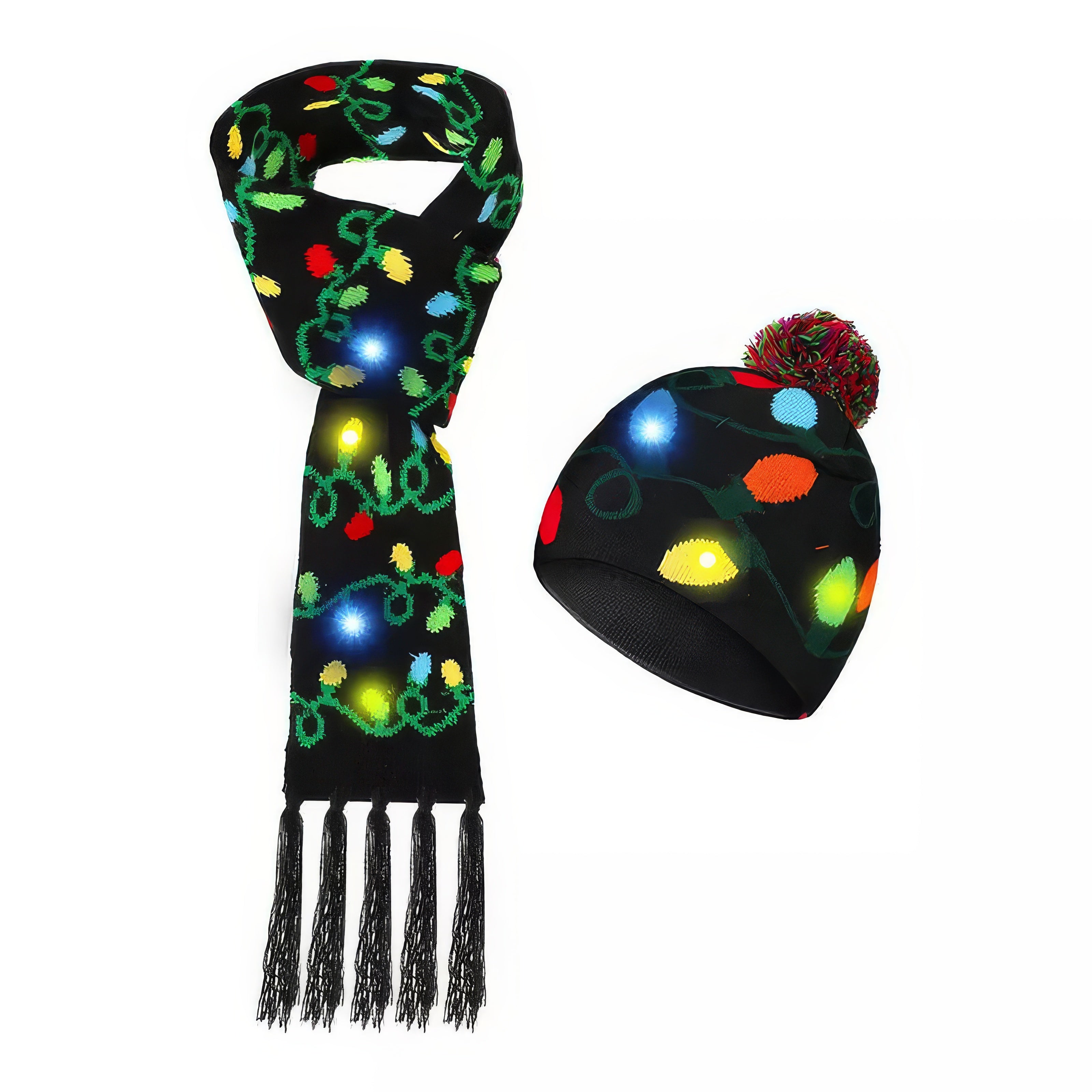 Christmas LED Beanie Hat & Scarf-M35