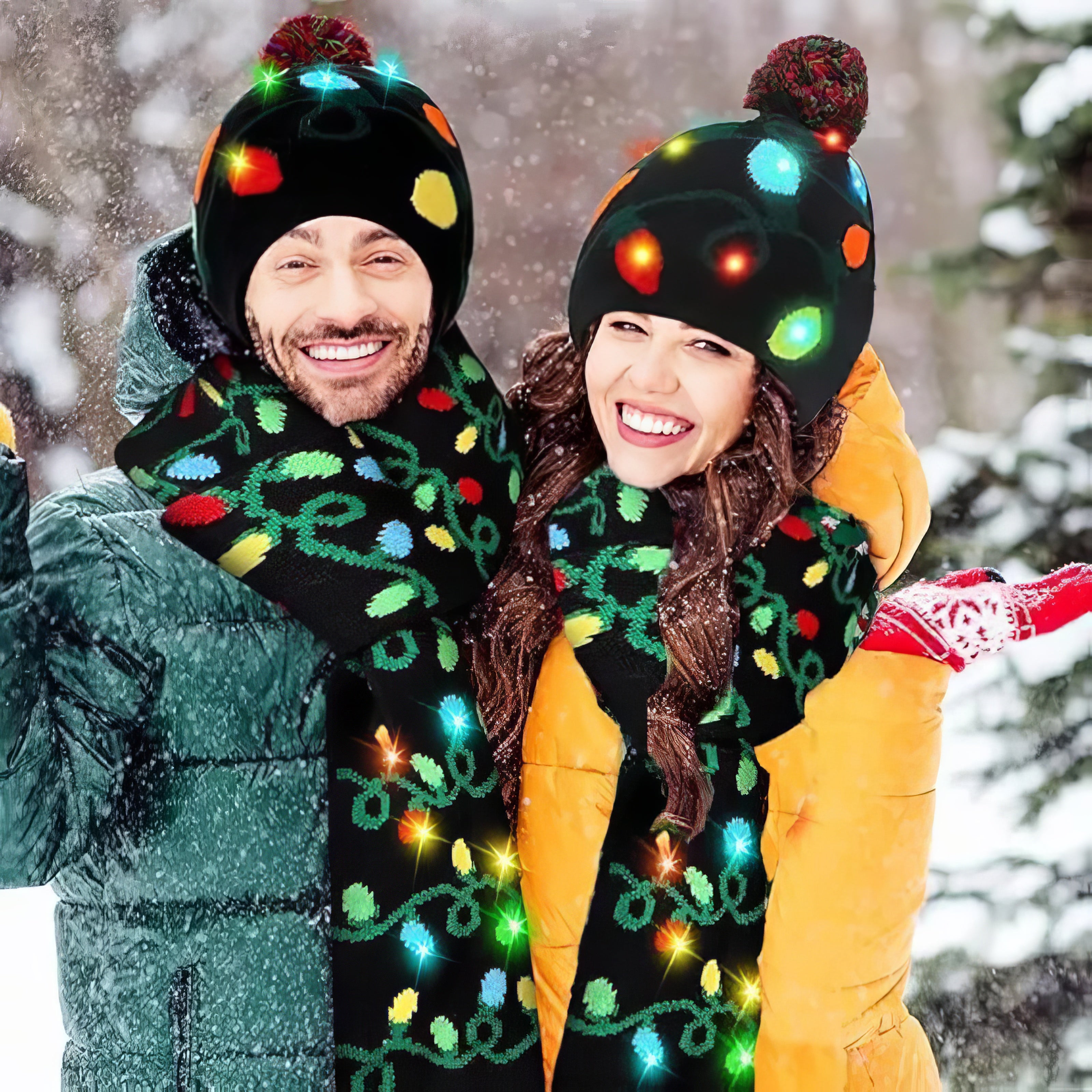 Christmas LED Beanie Hat & Scarf-M35