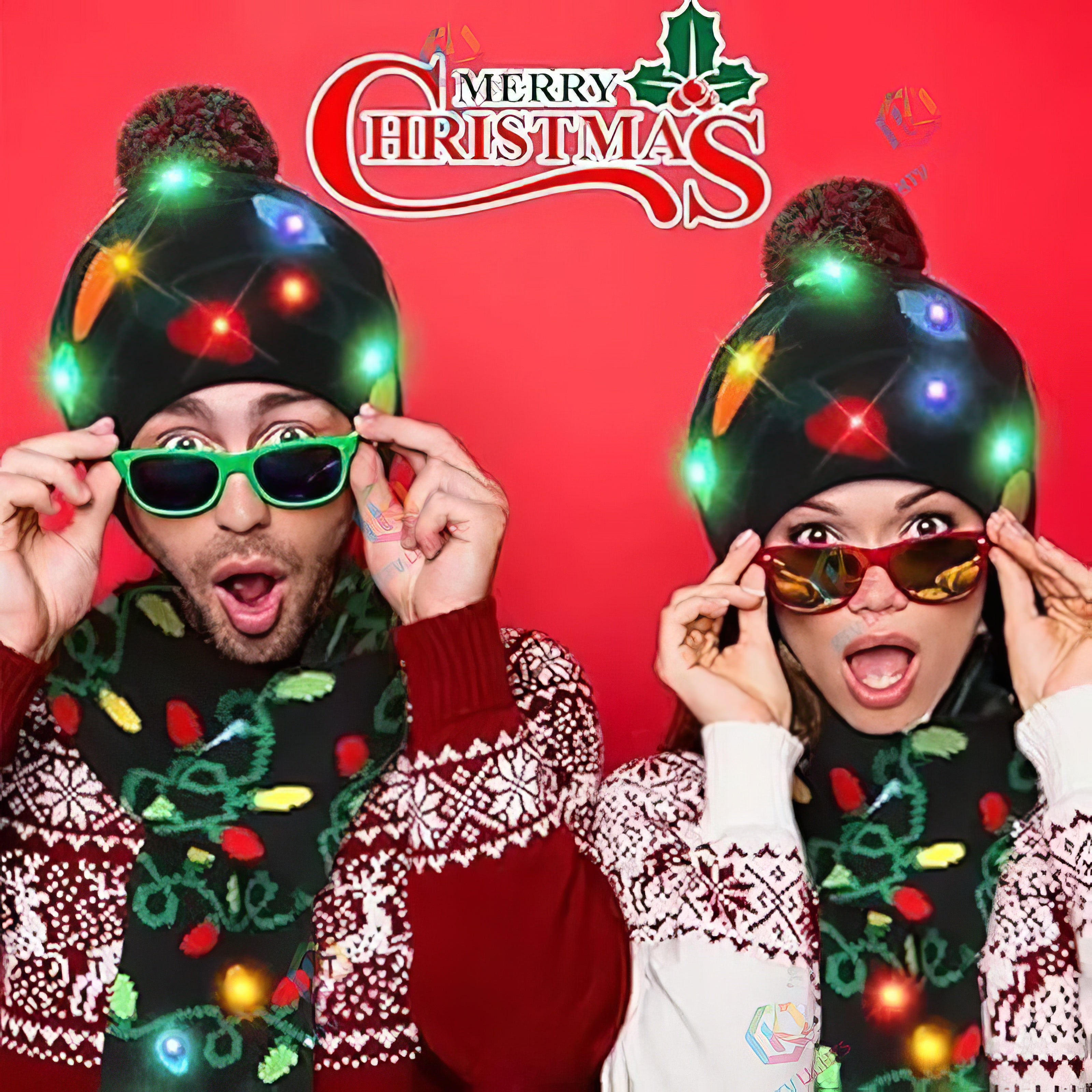 Christmas LED Beanie Hat & Scarf-M35