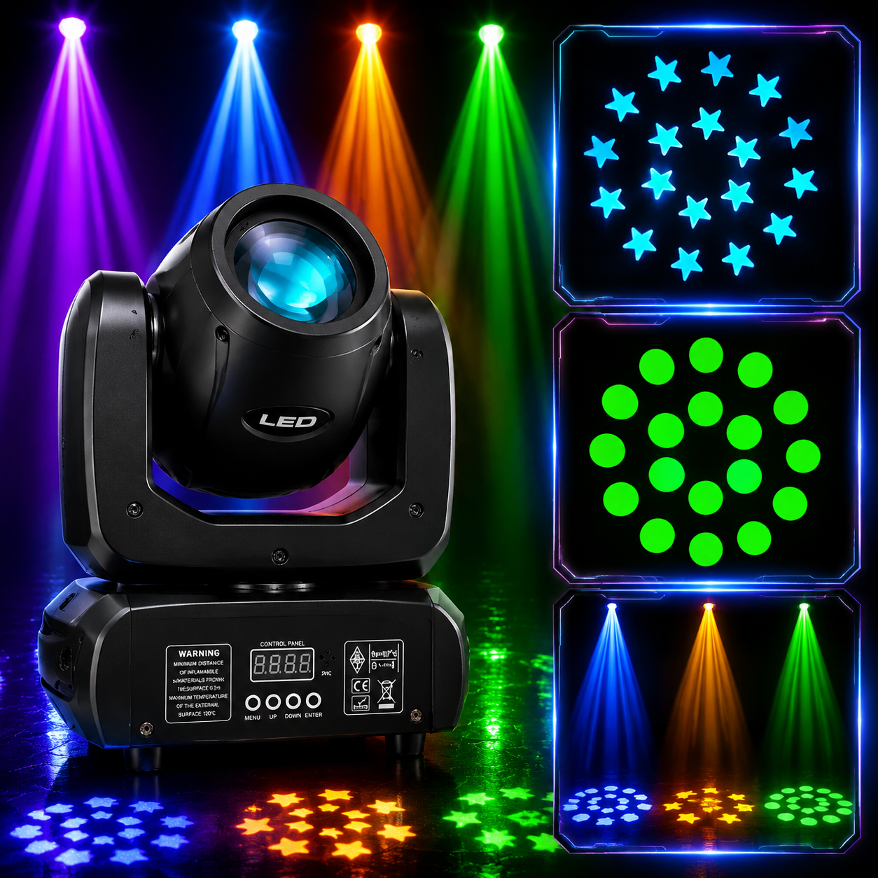 KTVLIGHTS 100W Beam Moving Head Light DJ Stage Lighting-E17