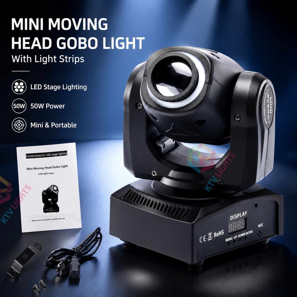 KTVLIGHTS LED Beam Pattern Moving Head Light for DJ Stage-E24