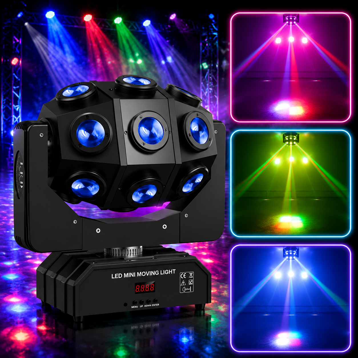 KTVLIGHTS 180W RGBW DMX512 Beam Moving Head DJ Stage Light-E33