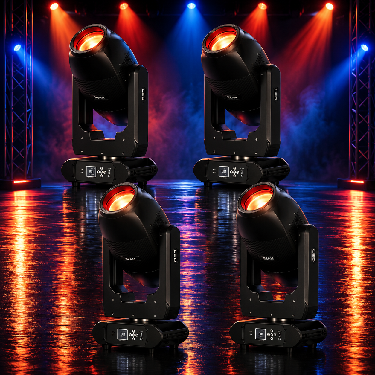 KTVLIGHTS 200W Dual Beam Moving Head DJ Stage Light 18 Prism-E36