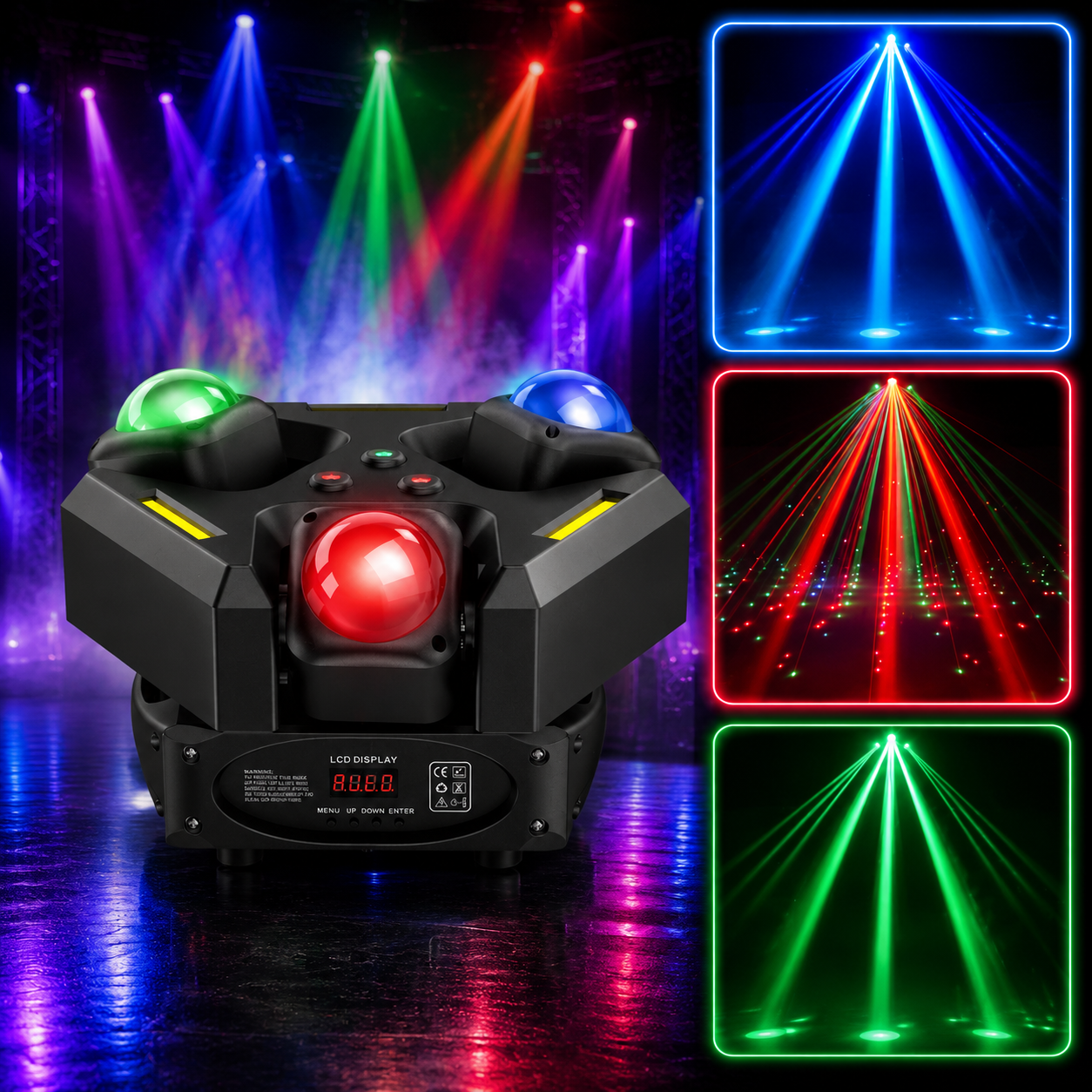 KTVLIGHTS 120W RGBW 4-in-1 LED Moving Head DJ Stage Light -E37