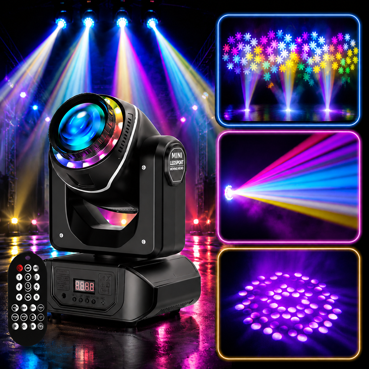 KTVLIGHTS LED 120W Stage Light Pattern 8 Color Effect DJ Lighting - E41