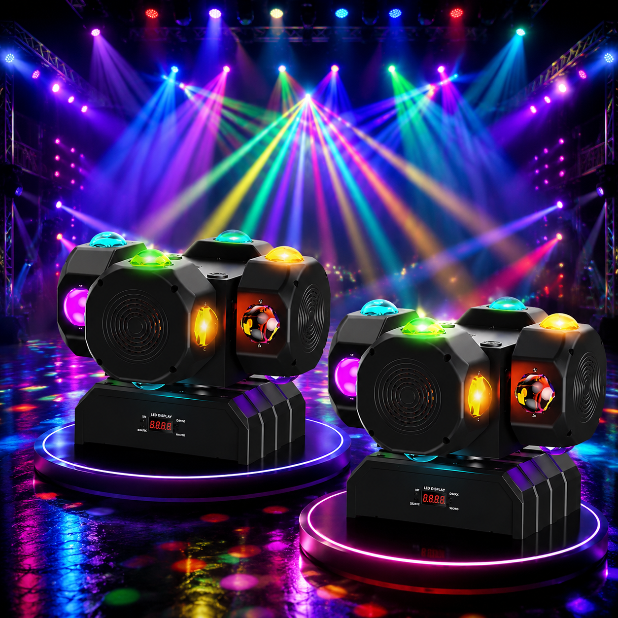 KTVLIGHTS LED 200W RGBW Moving Head Light DMX512 DJ Stage Lighting - E49