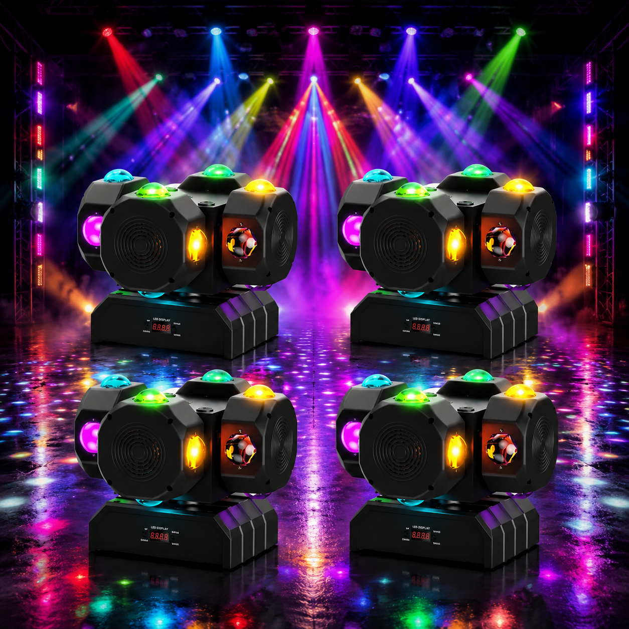 KTVLIGHTS LED 200W RGBW Moving Head Light DMX512 DJ Stage Lighting - E49