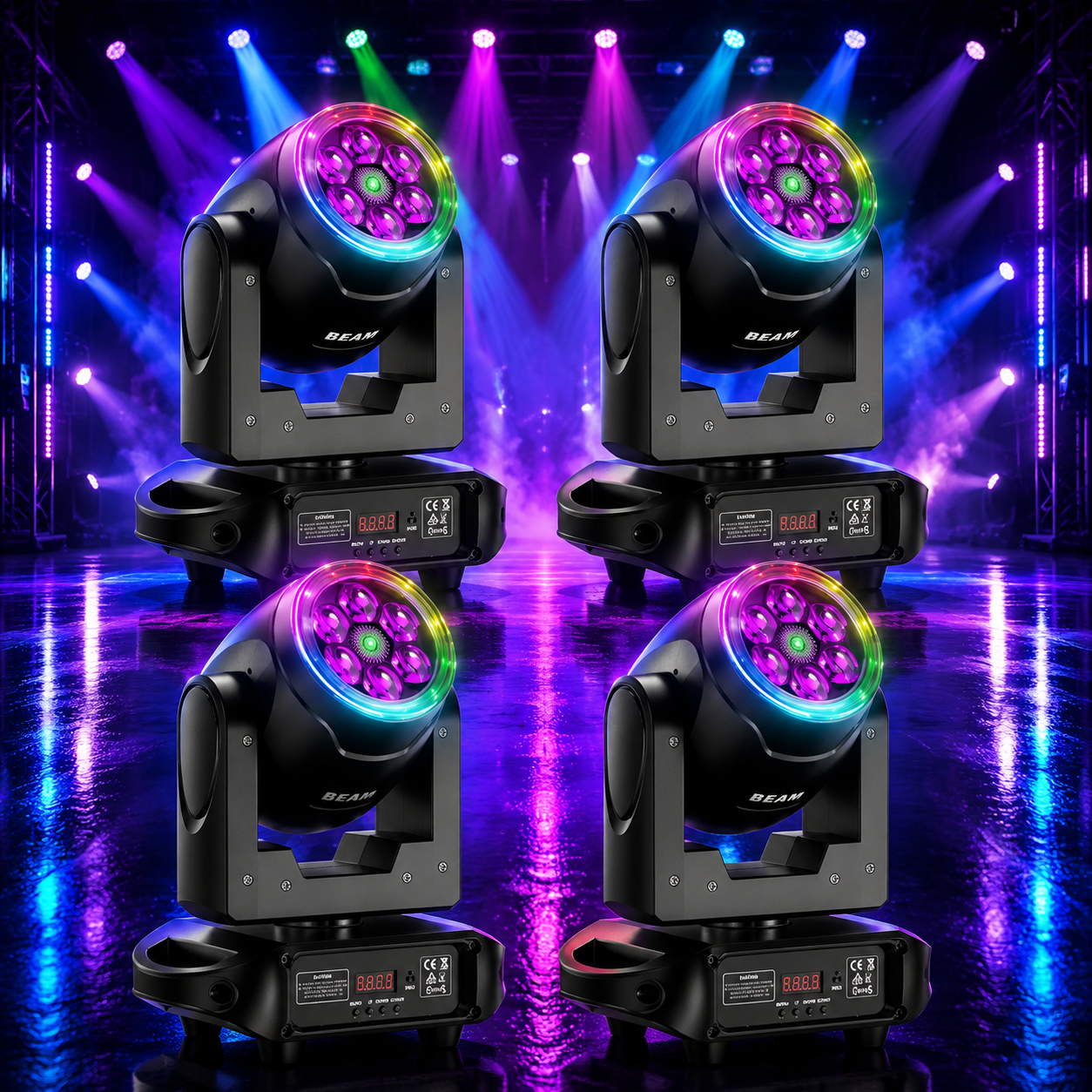 KTVLIGHTS 6 Bee Eye RGBW Moving Head Light for DJ Stage - E50