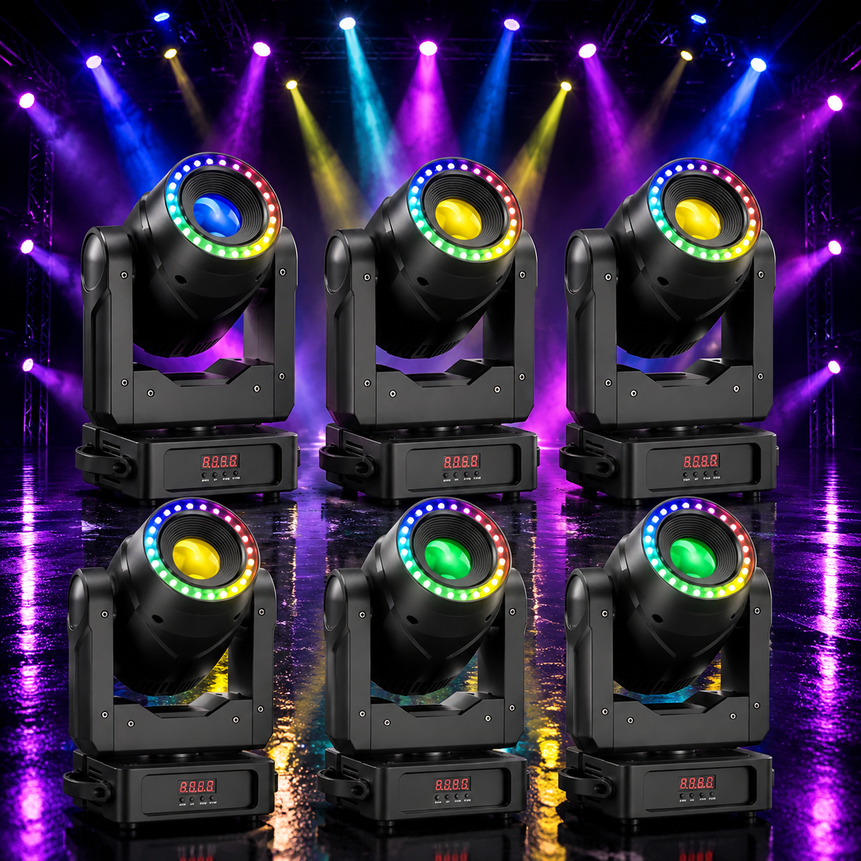 KTVLIGHTS 150W Ring Moving Head DJ Stage Light Party Effect-E52