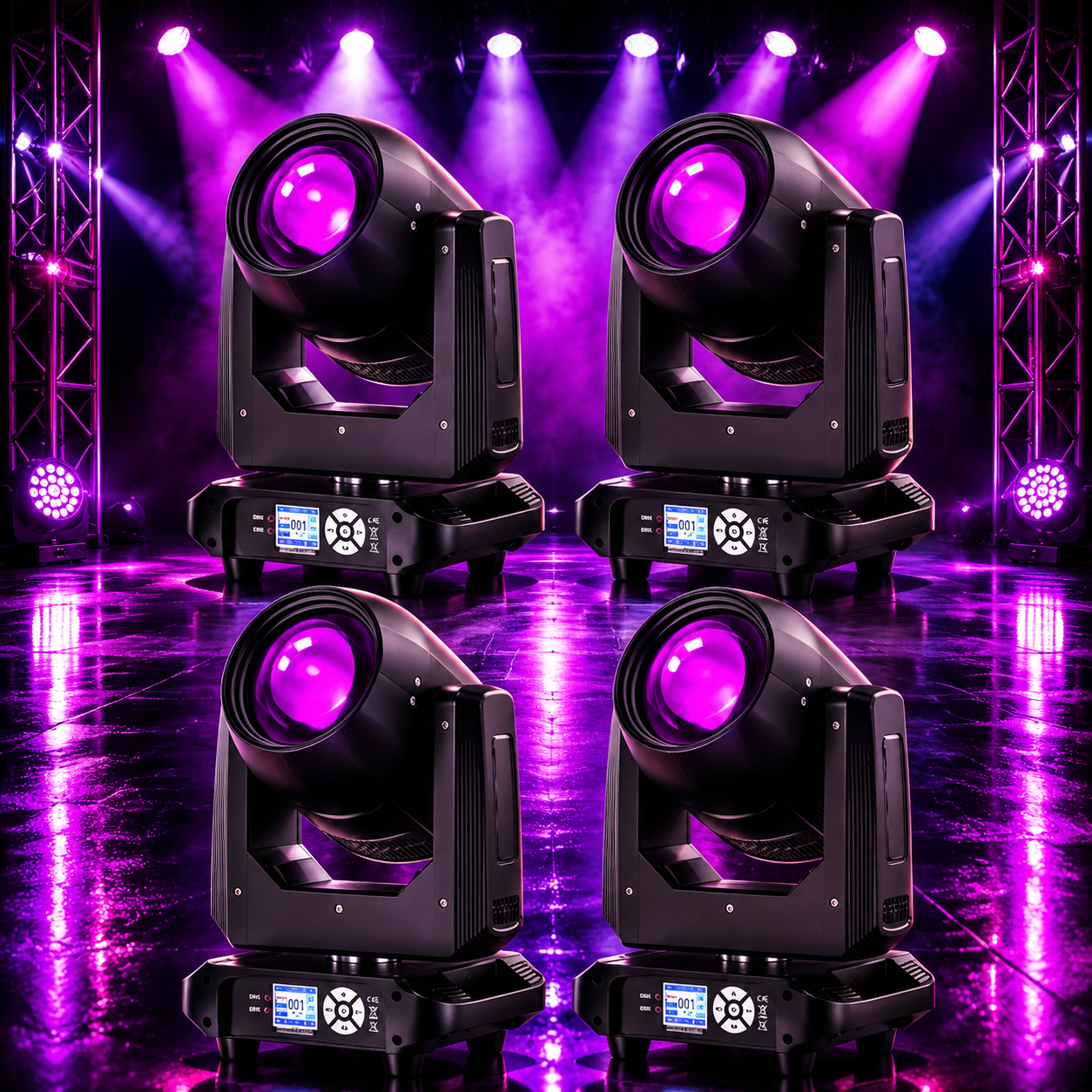 KTVLIGHTS 150W RGBW 4-in-1 Beam Moving Head DJ Stage Light-E58