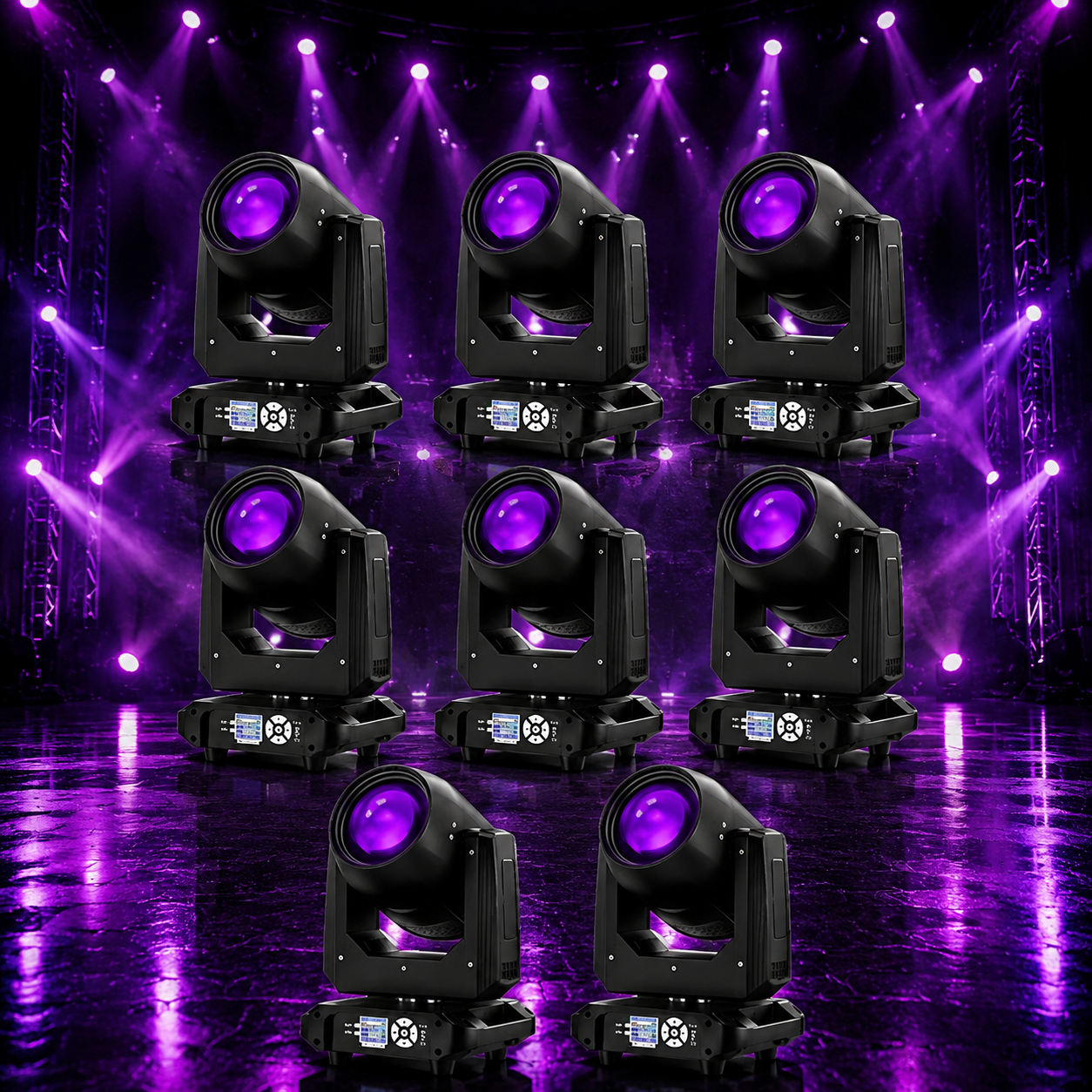 KTVLIGHTS 150W RGBW 4-in-1 Beam Moving Head DJ Stage Light-E58