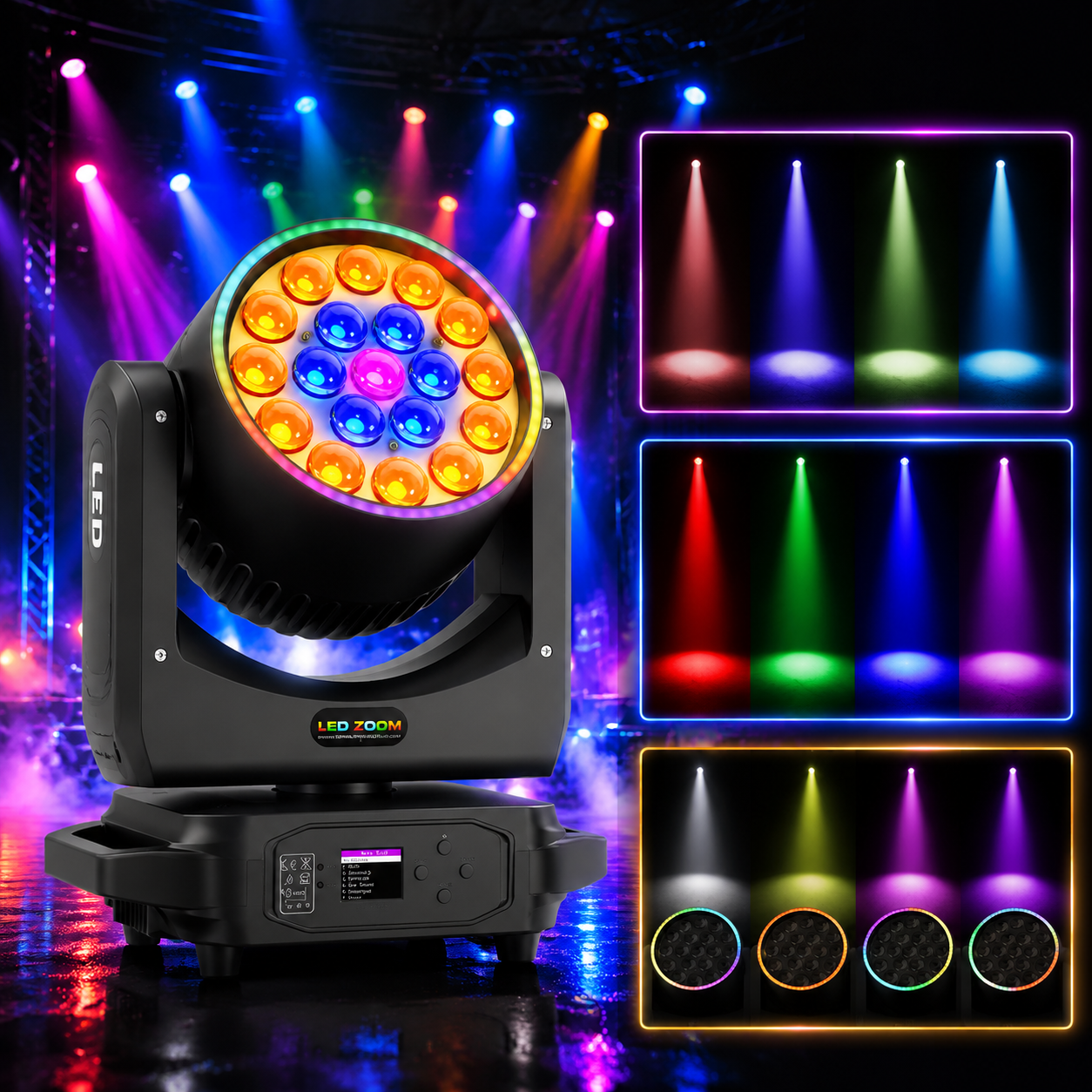 KTVLIGHTS RGBW Zoom LED Moving Head DJ Stage Light-E60