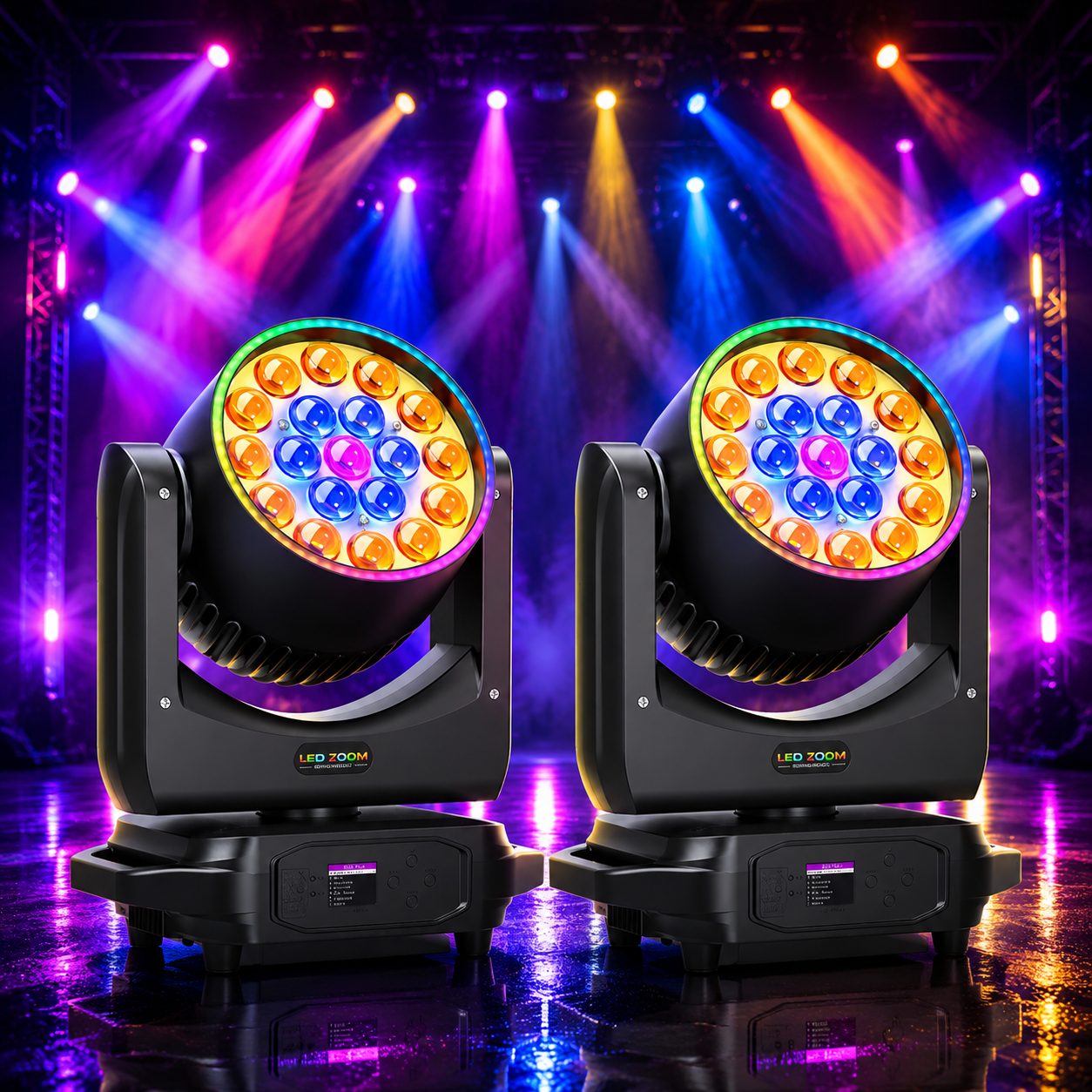 KTVLIGHTS RGBW Zoom LED Moving Head DJ Stage Light-E60