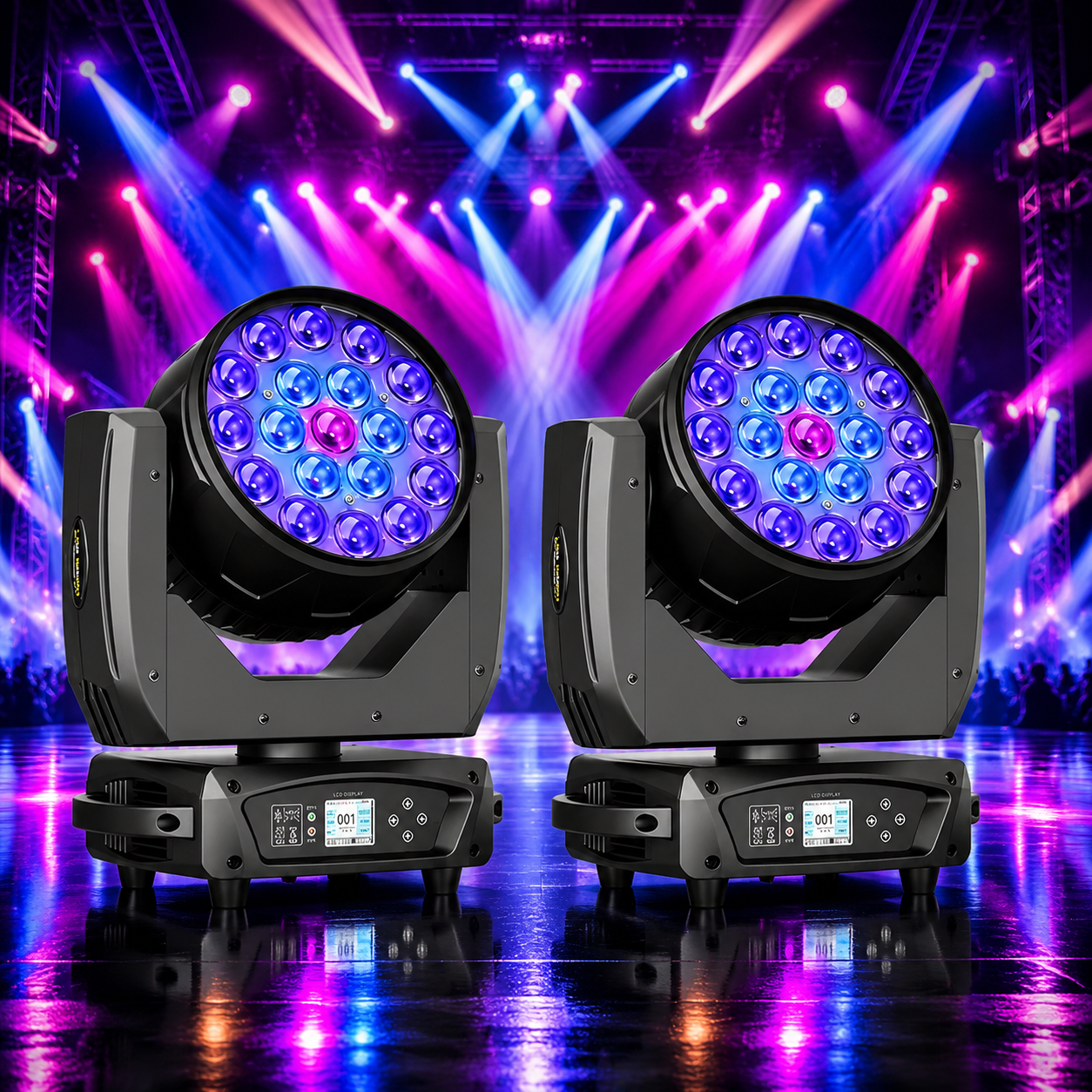 KTVLIGHTS Beam Color Zoom LED Moving Head Light DJ Party Effect-E64