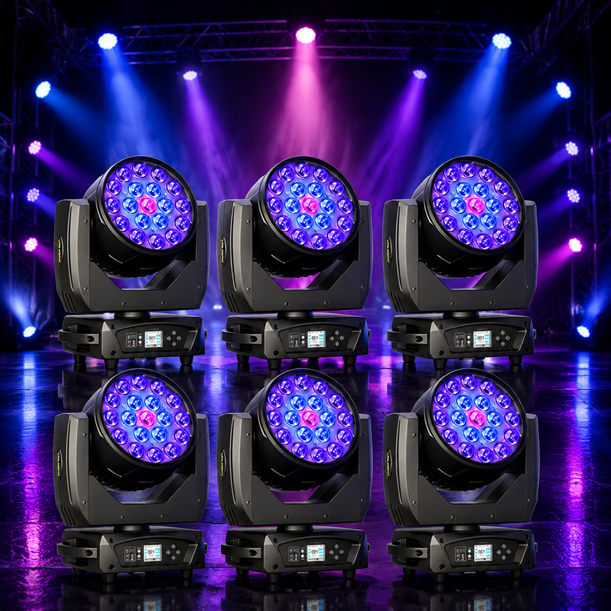KTVLIGHTS Beam Color Zoom LED Moving Head Light DJ Party Effect-E64