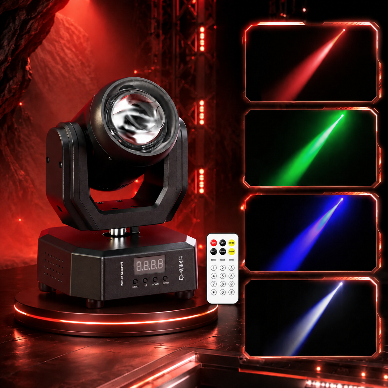 KTVLIGHTS Mini RGBW Moving Head Light DJ Stage Lighting-E72