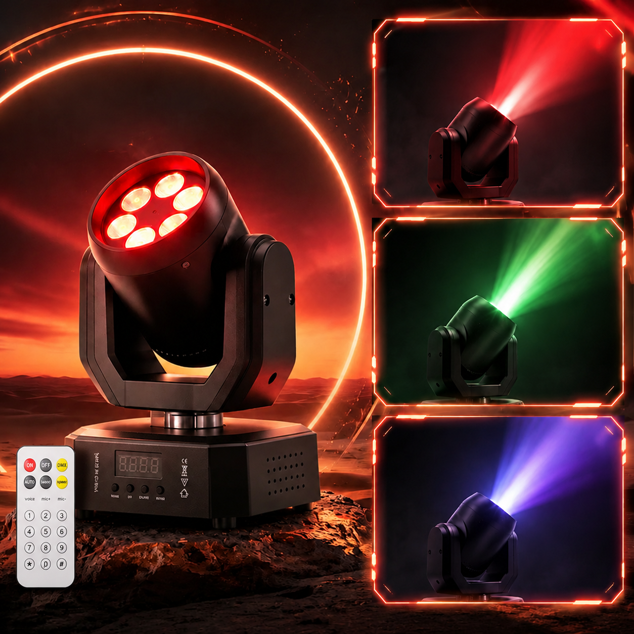 KTVLIGHTS RGBW Mini LED Moving Head Light DJ Stage Lighting-E76