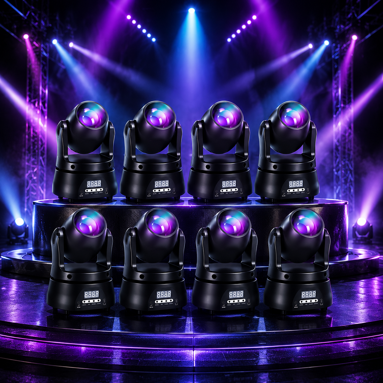 KTVLIGHTS Mini RGBW Moving Head Beam Light for DJs & Parties-E7