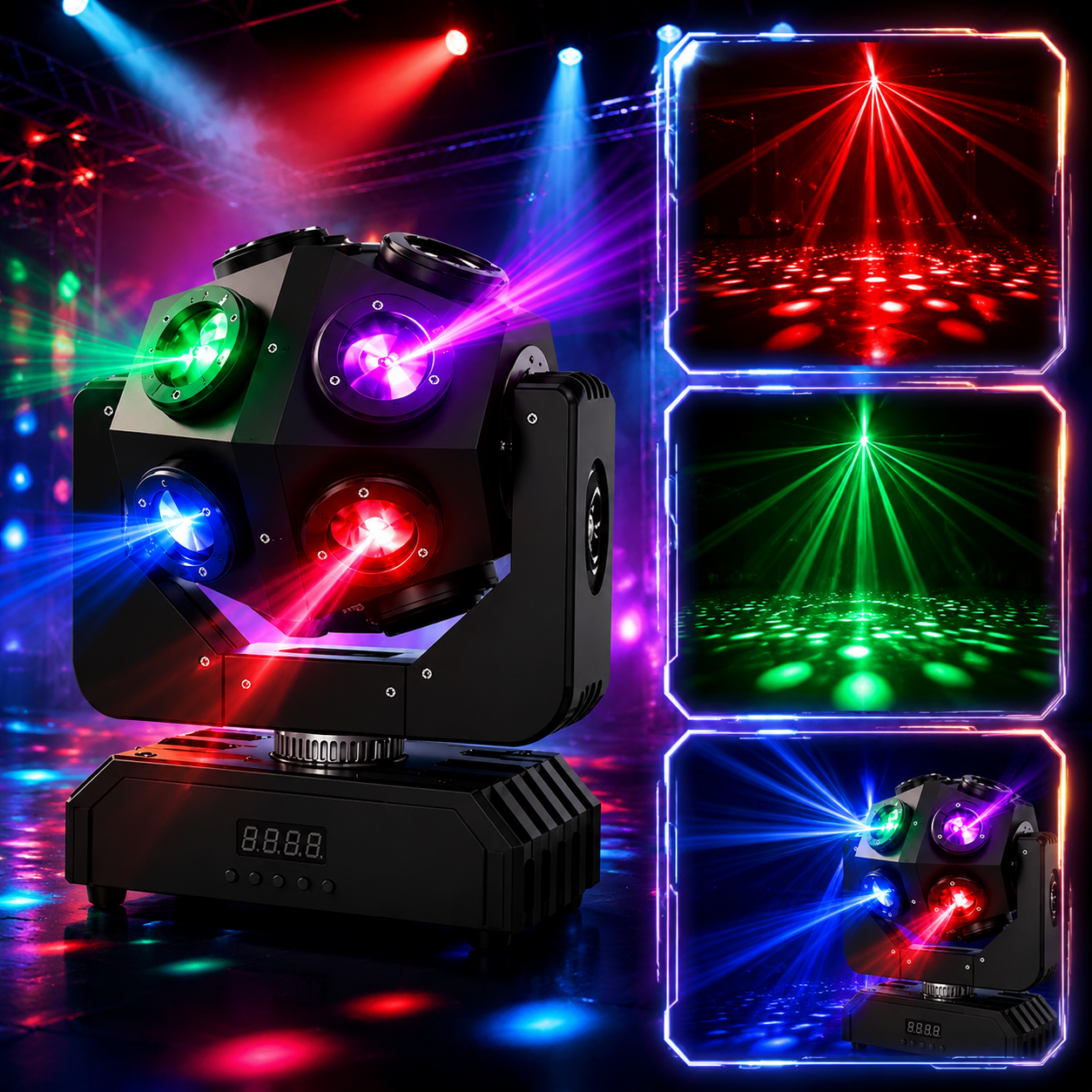 KTVLIGHTS 150W RGBW Moving Head Light for DJs & Party Events- E82