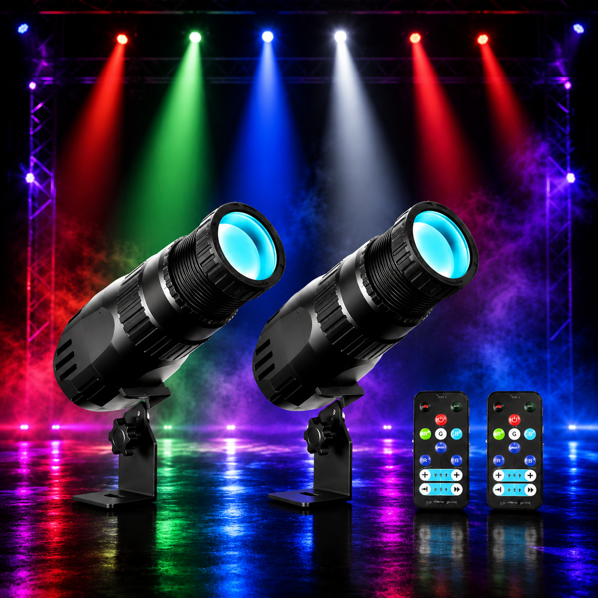KTVLIGHTS RGBW 4-in-1 LED Spotlight for Stage & DJ Lighting-J2