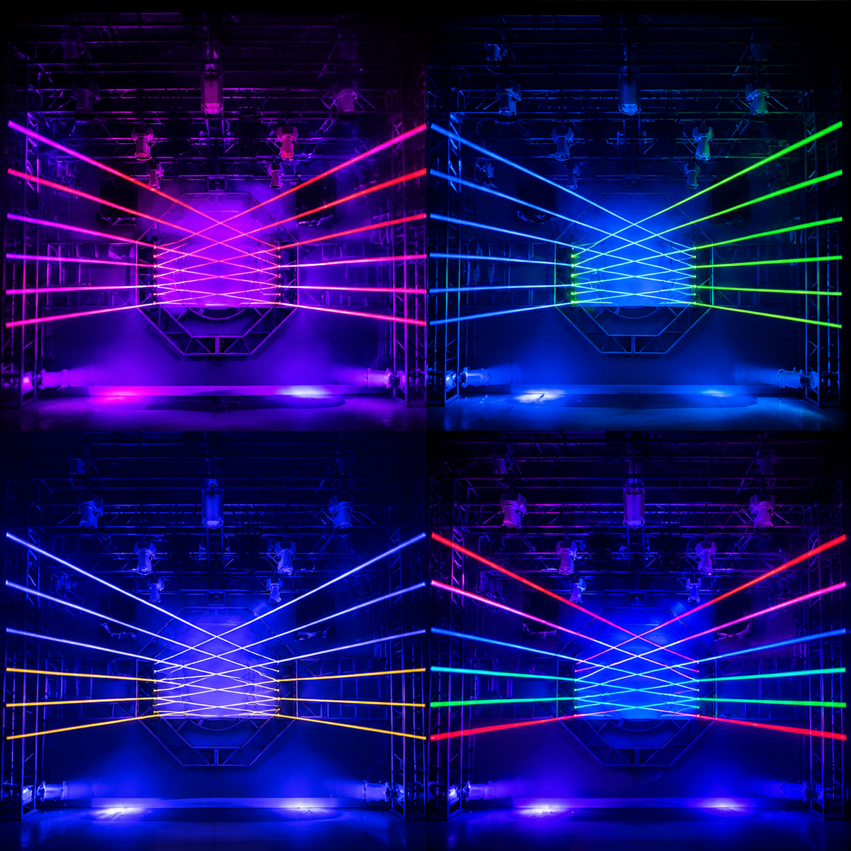 KTVLIGHTS 8-Hole Red Laser Light – DJ Stage Beam Effect Light – DMX512-B4