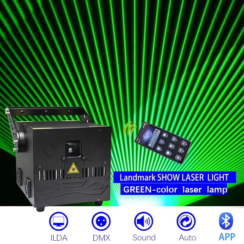 8w-15w APP Outdoor rooftop green landmark laser light-B38