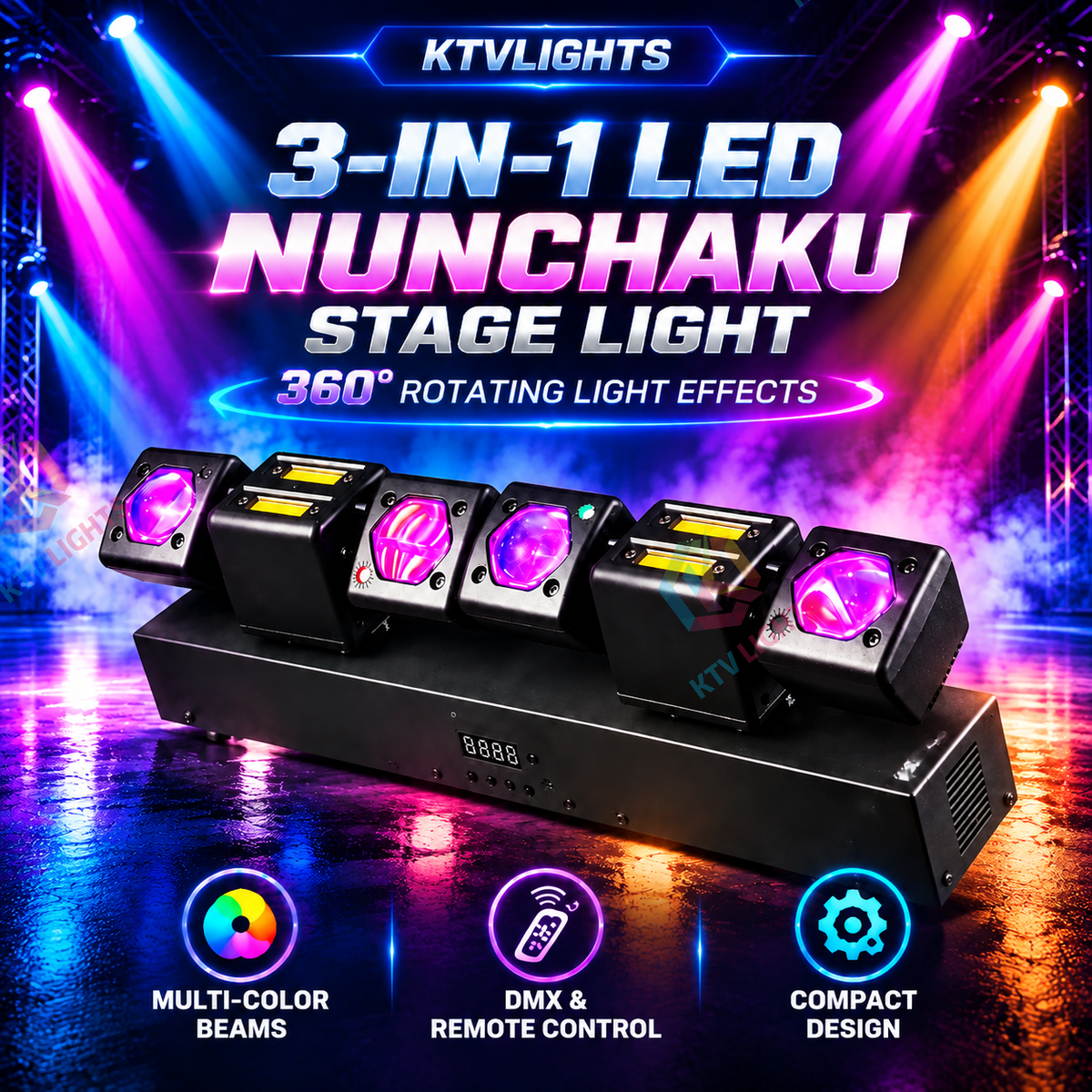 KTVLIGHTS 48W/100W LED Moving Head DJ Party Stage Light-E121