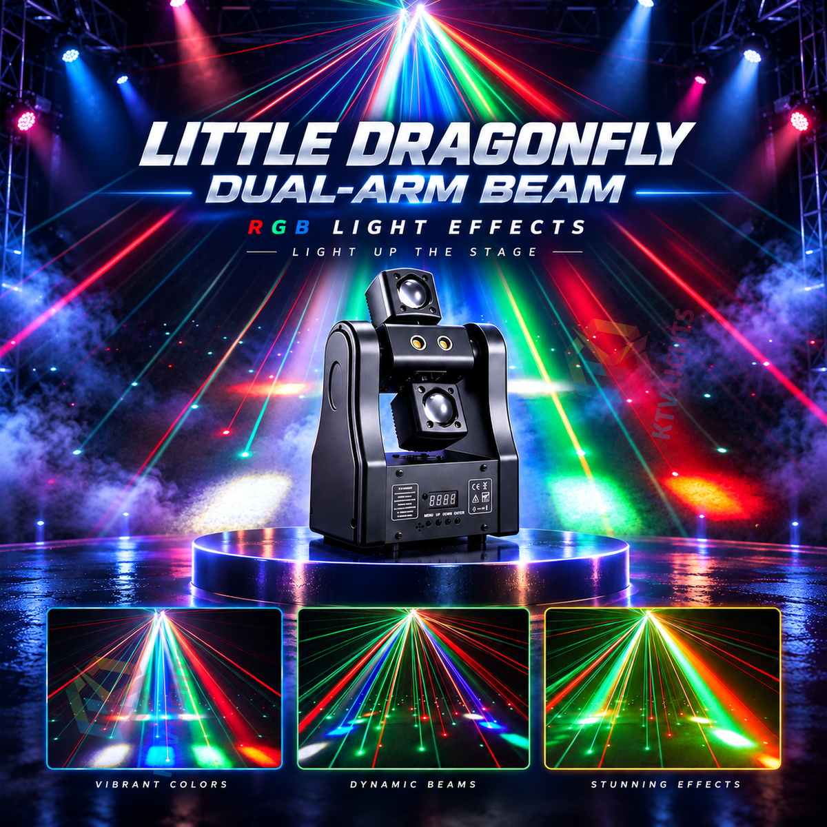 KTVLIGHTS 36W/48W Mini Moving Head Beam Light DMX512 Remote-E101