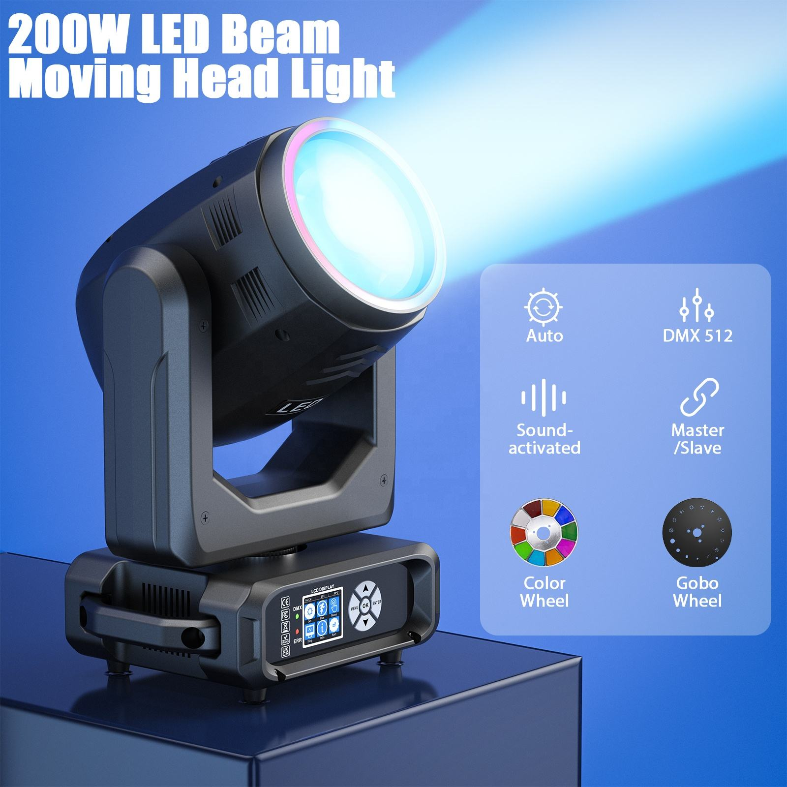 200W 18-prism rainbow effect LED moving head light - E62