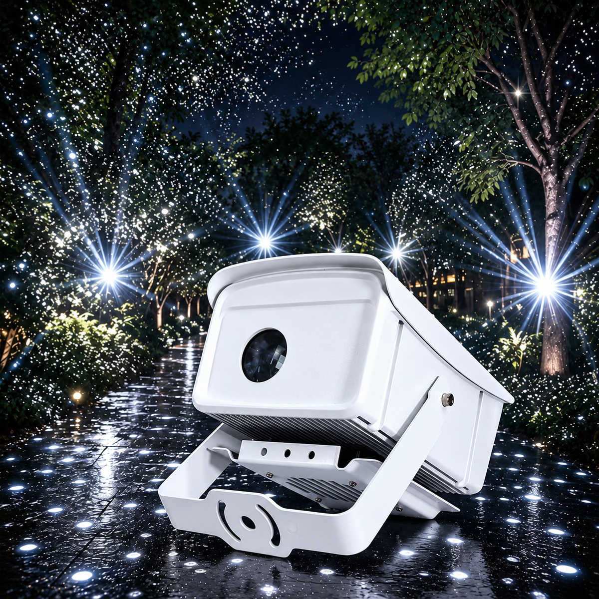 KTVLIGHTS 6W/9W White Star Laser Light DMX Wedding Projector-S68