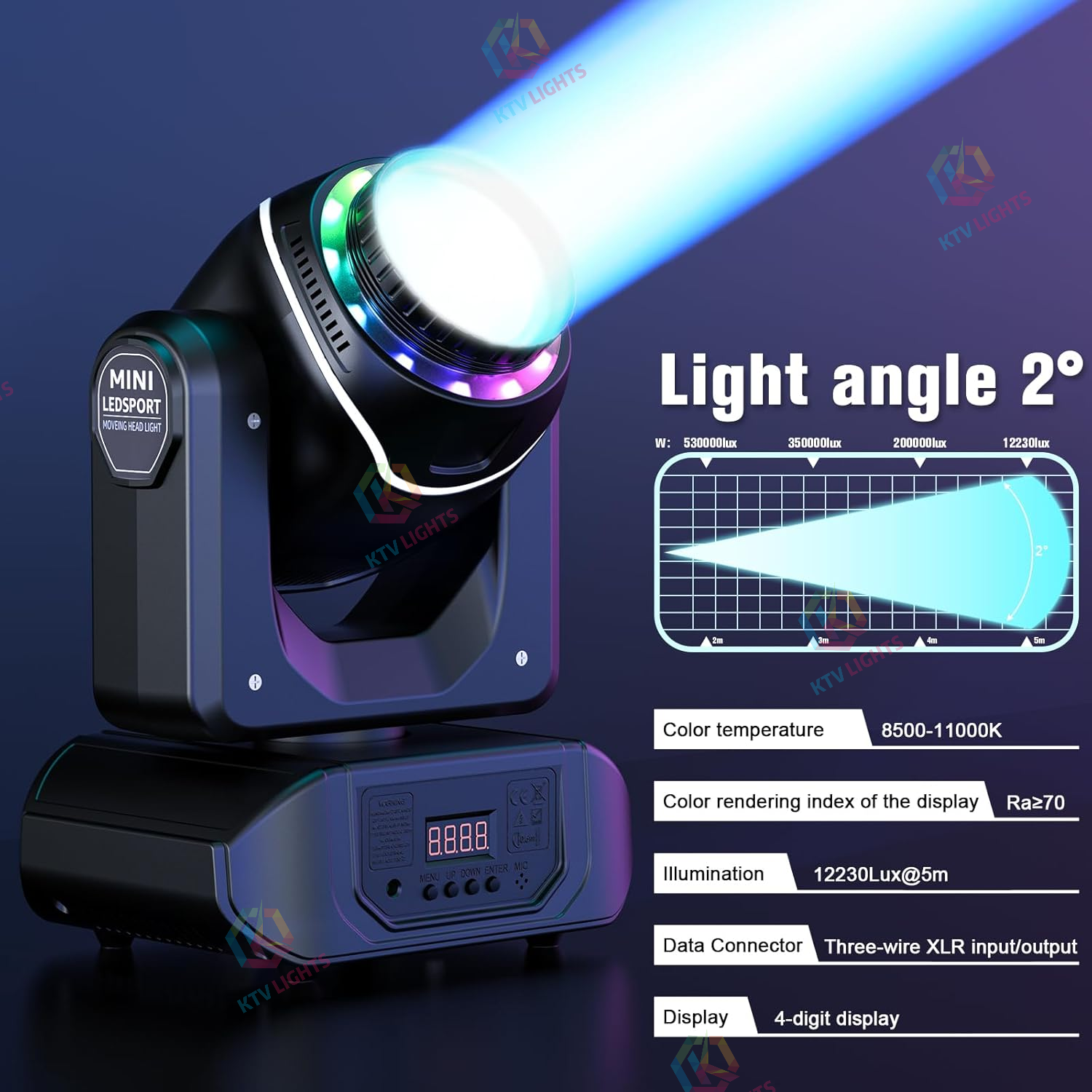 120W luz de palco padrão luz de efeito 8 cores - E41