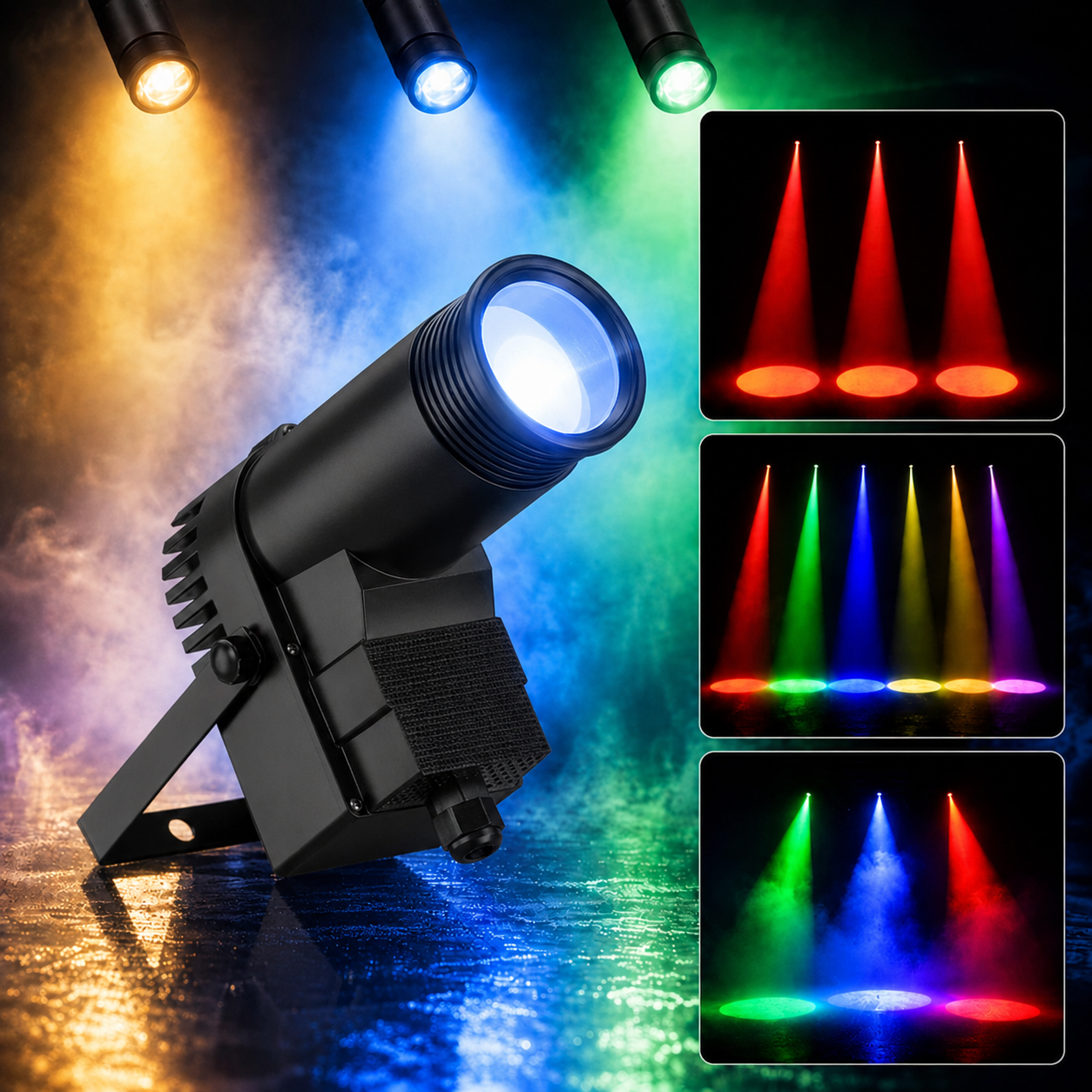 KTVLIGHTS 10W RGBW 4-in-1 LED Spotlight-J1