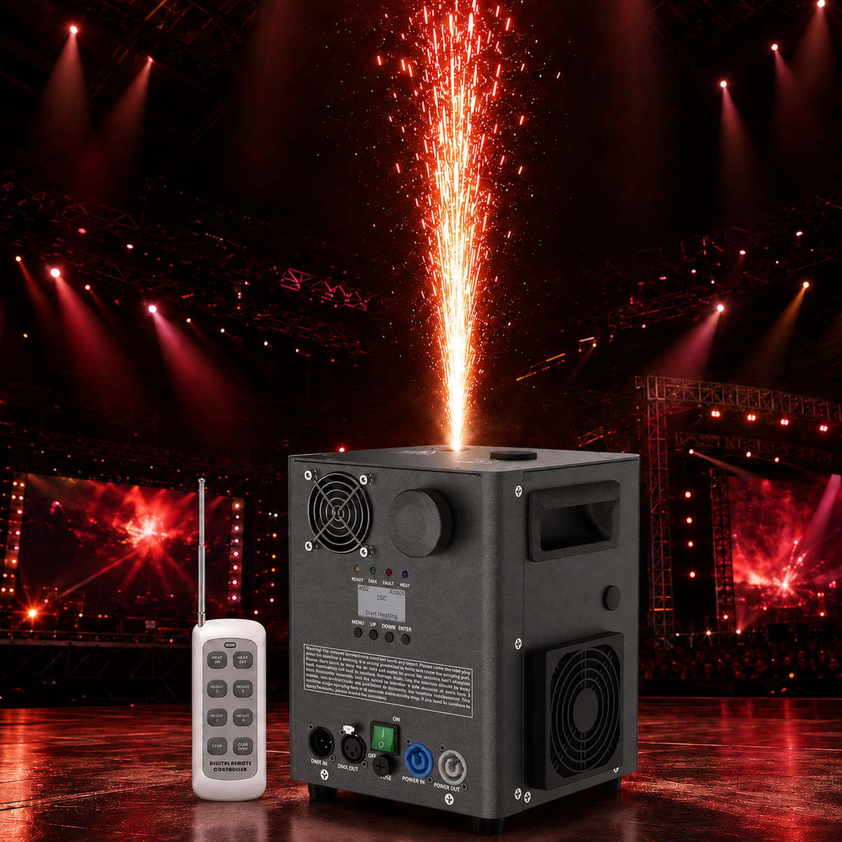 KTVLIGHTS 800W DMX512 Cold Spark Machine with Remote-H6