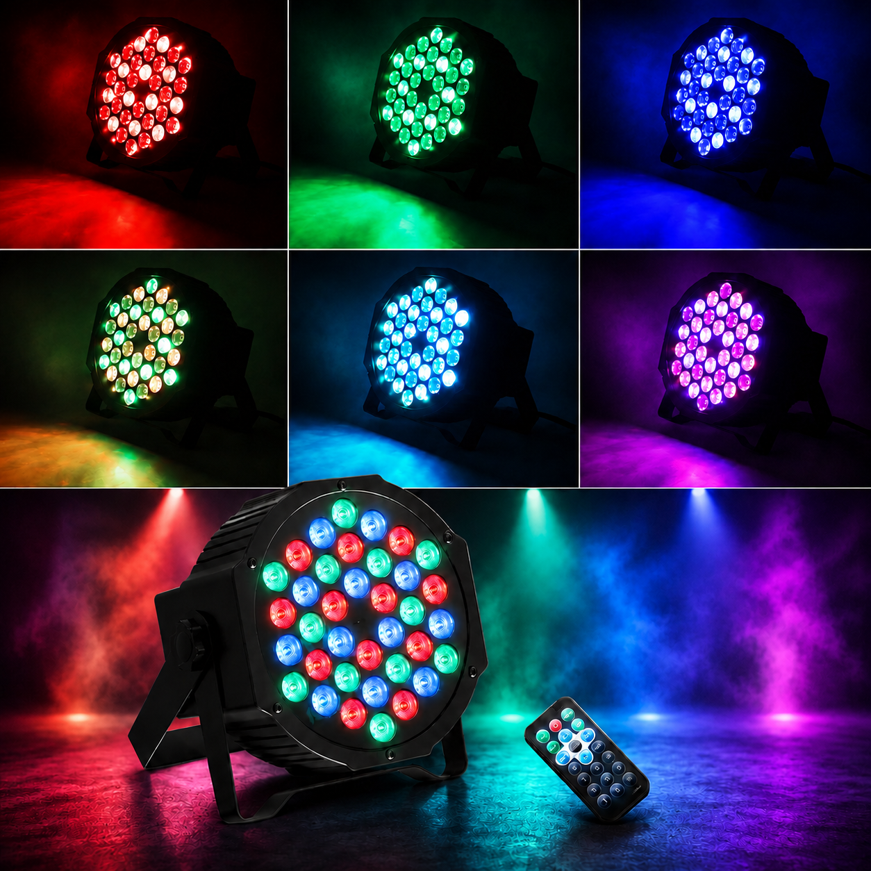 KTVLIGHTS 72W RGB LED DMX PAR Stage Light-P55