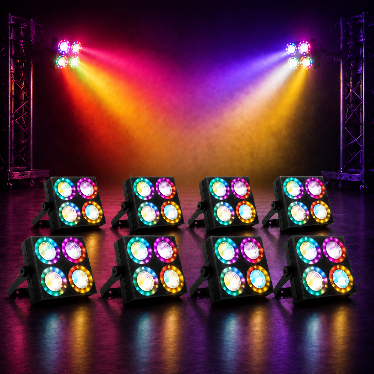KTVLIGHTS 80W RGBW DMX LED Wash Par Stage Light-P52