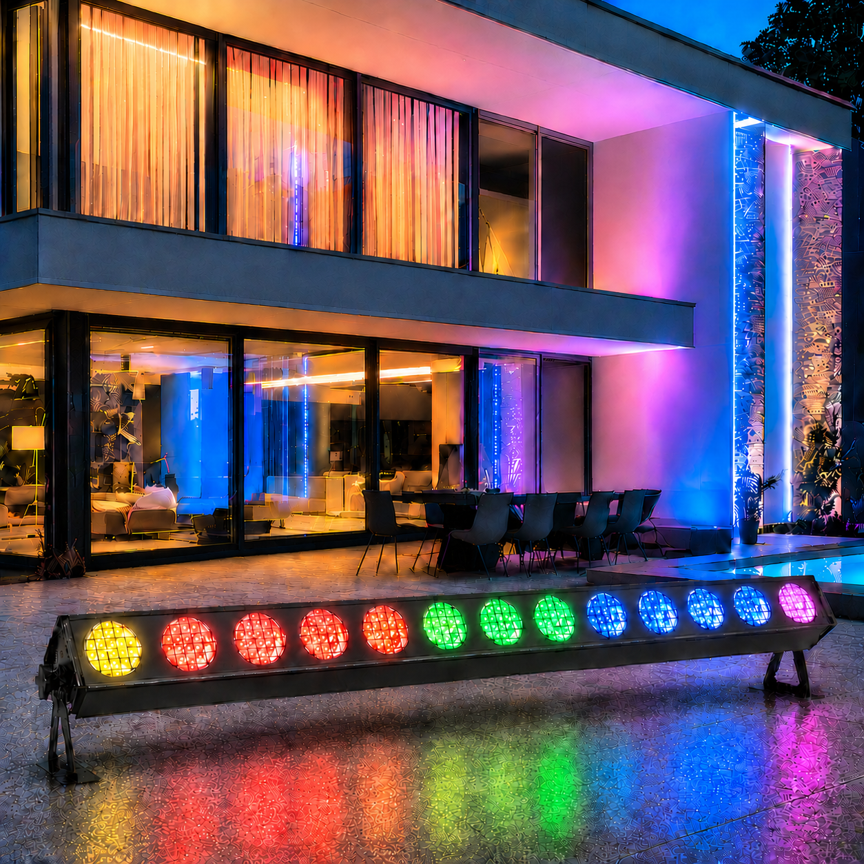 KTVLIGHTS 14x20W 4-in-1 LED DMX Wall Washer Light-X25