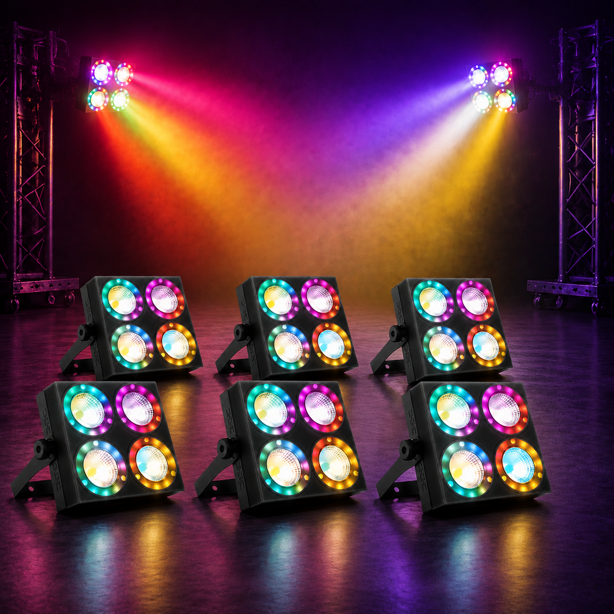 KTVLIGHTS 80W RGBW DMX LED Wash Par Stage Light-P52