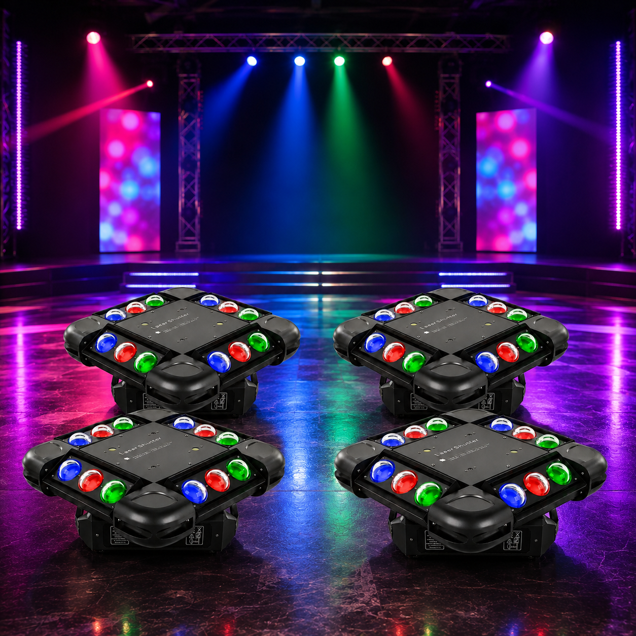 KTVLIGHTS 150W 4 in 1 Moving Head Light RGB DJ Stage Lighting-E2