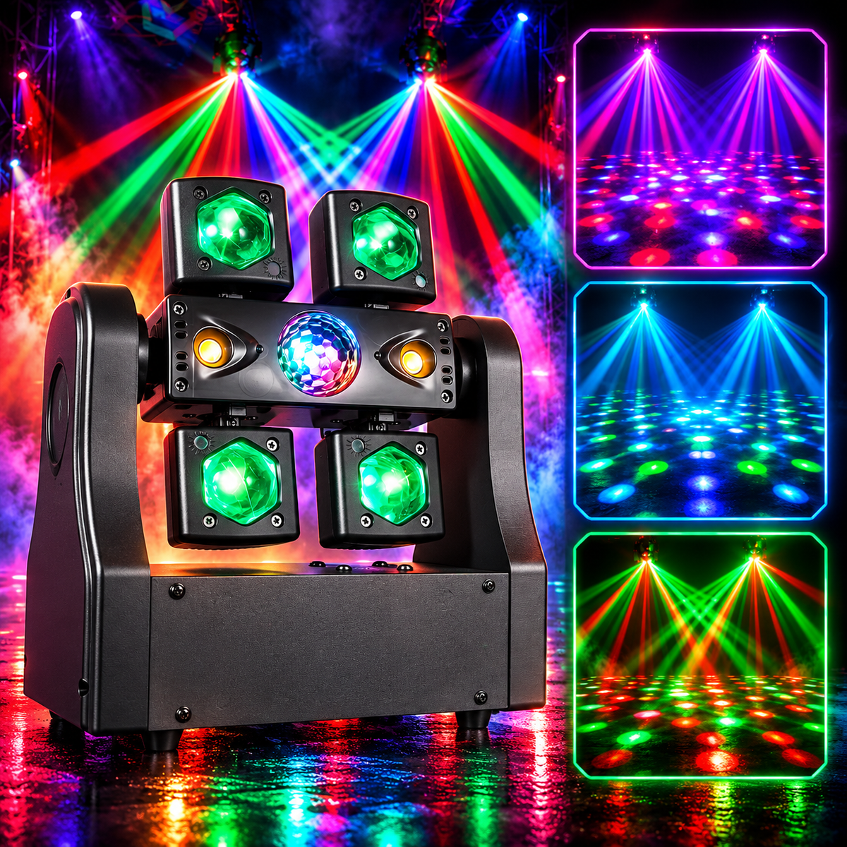KTVLIGHTS 36W/48W Mini Moving Head Beam Light DMX512 Remote-E101