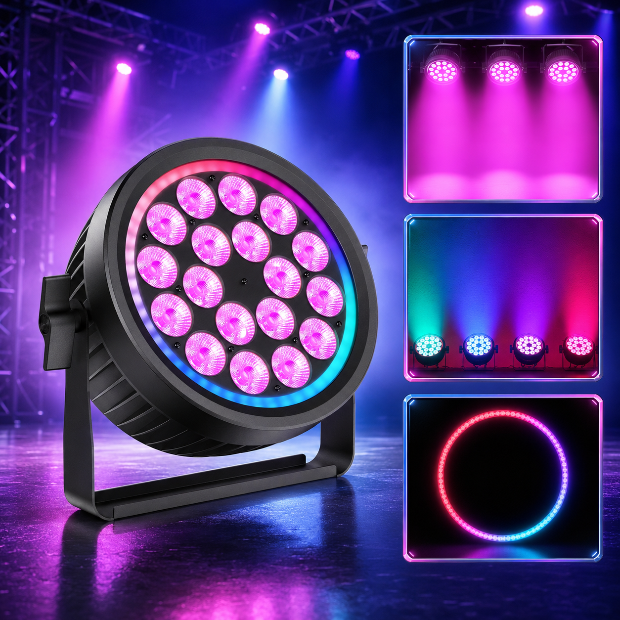 KTVLIGHTS 200W RGBW 4-in-1 Fanless Silent Stage Light-P56