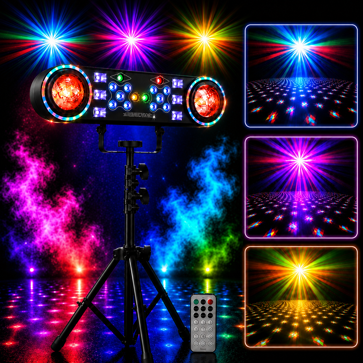 KTVLIGHTS 80W 7-in-1 Party Light with Laser Effects for DJ Events-C4