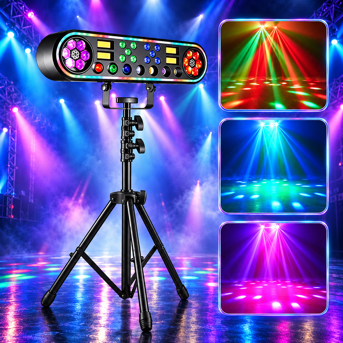KTVLIGHTS 150W 5-in-1 RGBW DJ Party Light with Tripod Stand-C31
