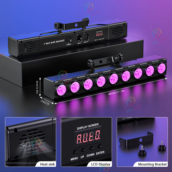 36W 9 LEDs RGBW 4-in-1 Wall Washer-X9