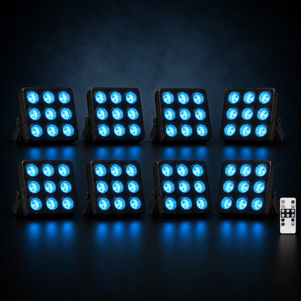 KTVLIGHTS 9-LED Remote Control Square PAR Stage Light-P28