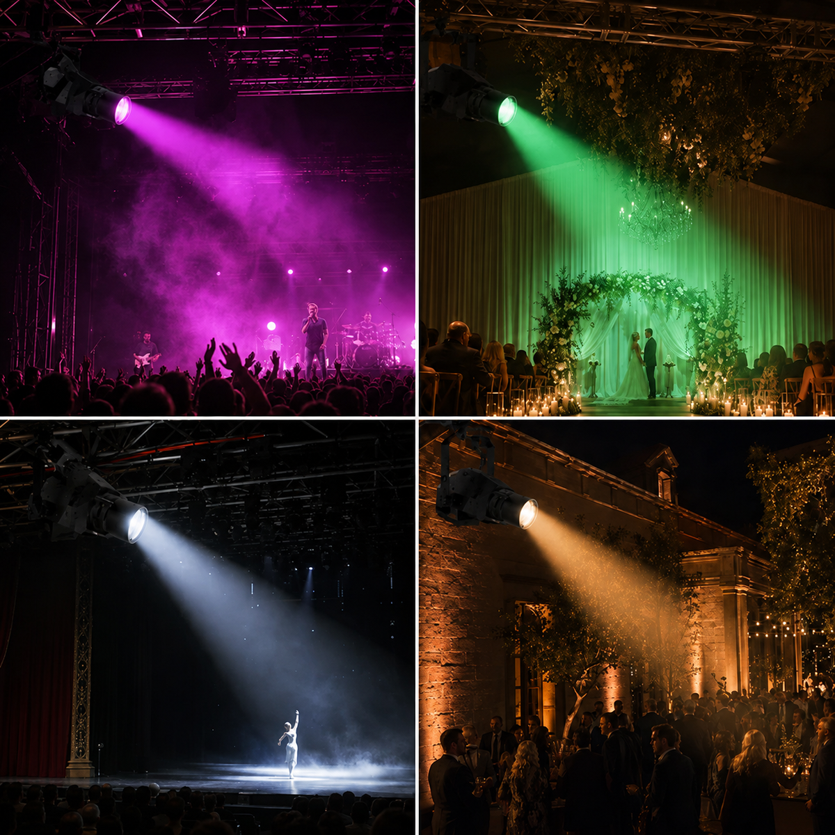 KTVLIGHTS Mini LED Zoom Profile Spotlight for Stage & Wedding-J7
