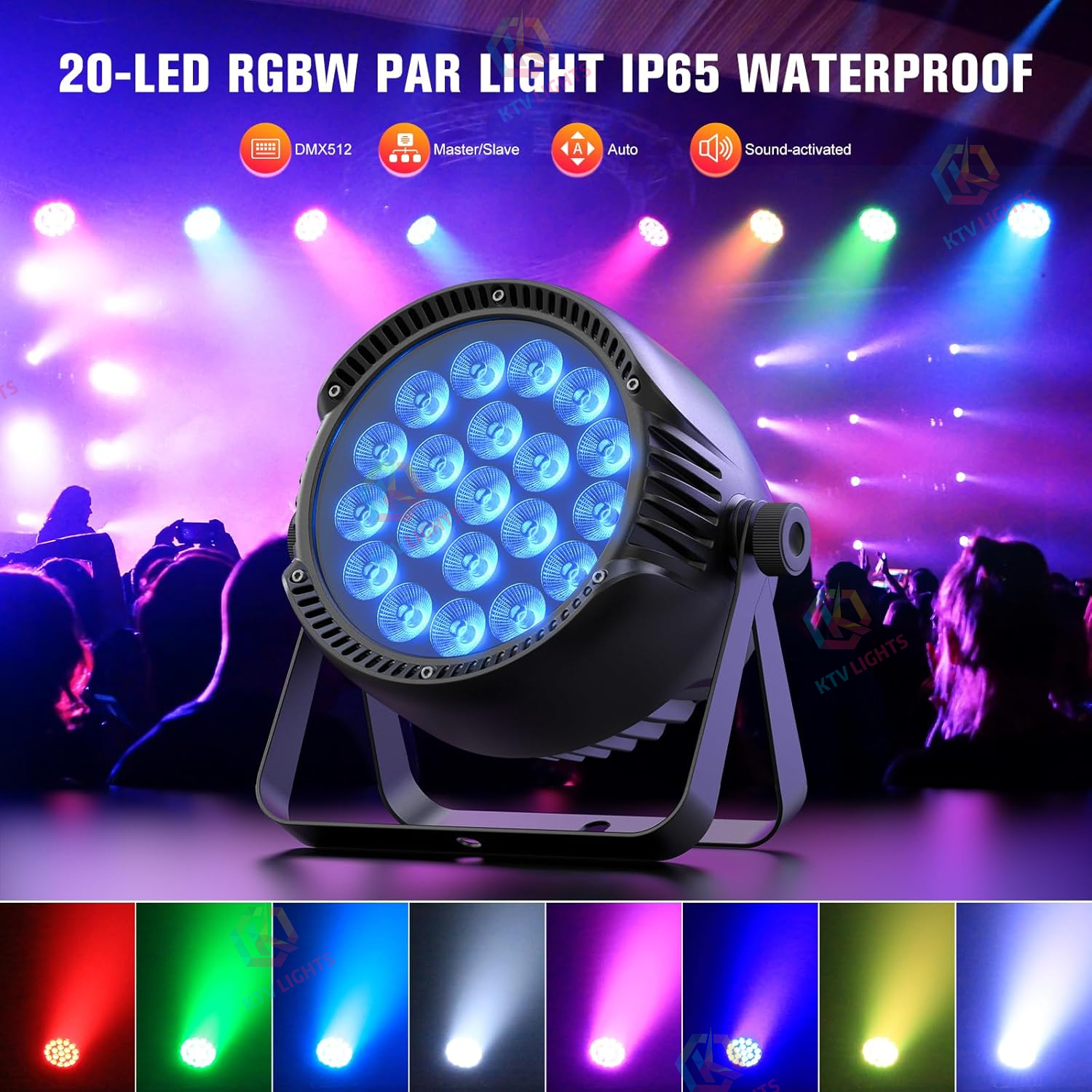 200W RGBW LED DMX IP65 Waterproof Par Light - P60