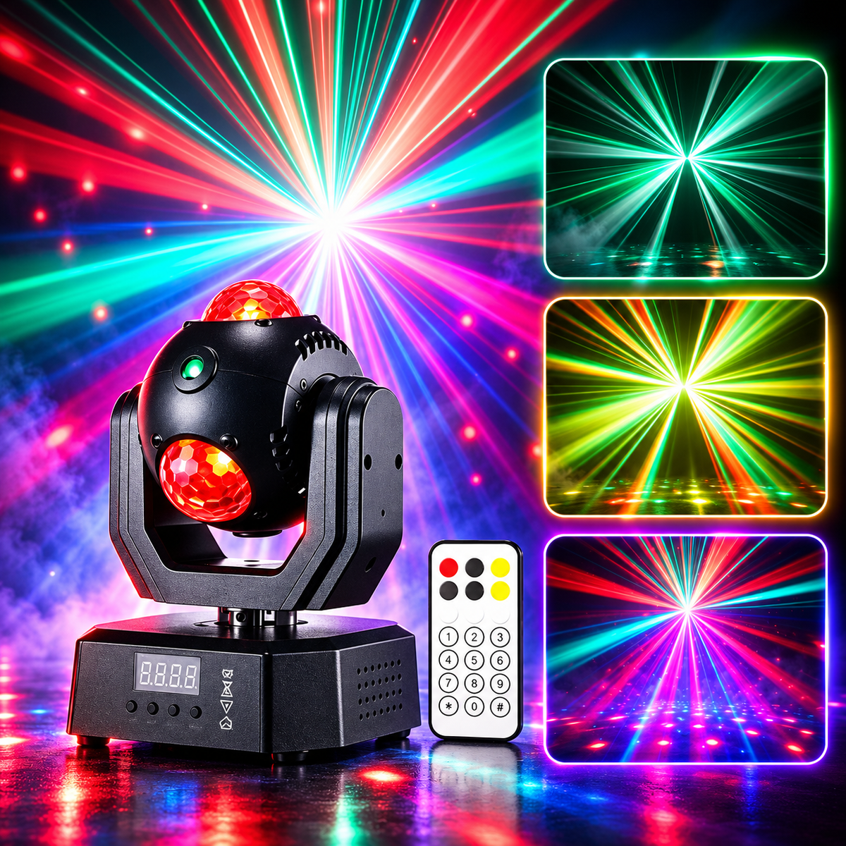 KTVLIGHTS Mini Moving Head Magic Ball Laser DJ Party Stage Light-E120
